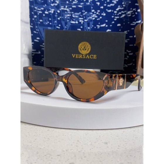 Versace Tortoiseshell Cat-Eye Sunglasses with Gold Medusa Temples